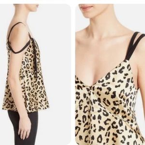 Cinq a Cept Sacha Leopard Print Silk Tank Top